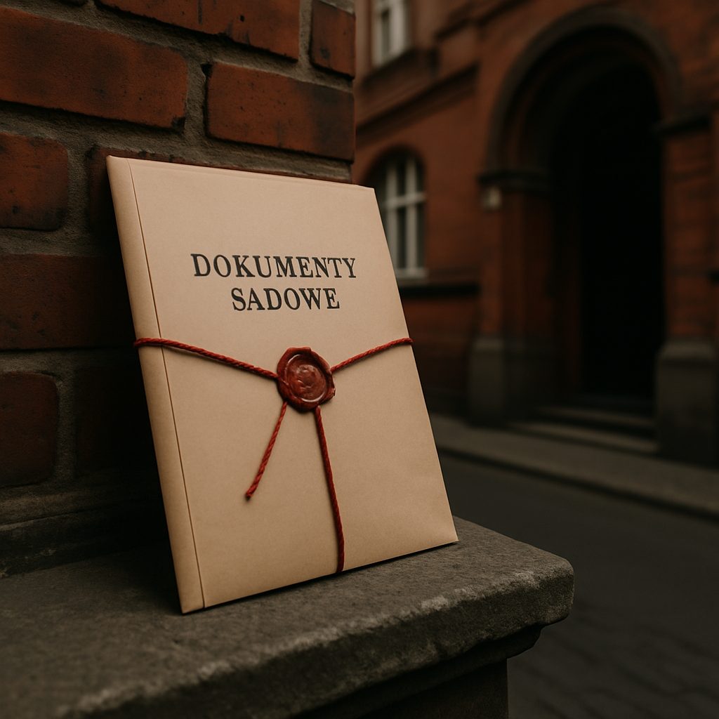 Zarządca przymusowy wspólnoty mieszkaniowej – dokumenty sądowe w bramie wrocławskiej kamienicy